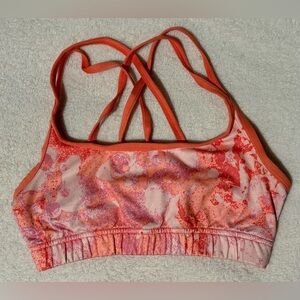 CB Sports Air Brushed Pink & Orange Double Strap Light Support Sports Bra - S